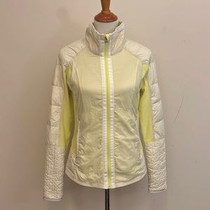 Lululemon Neon Yellow & White Quilted Fleece Jacket Size 8